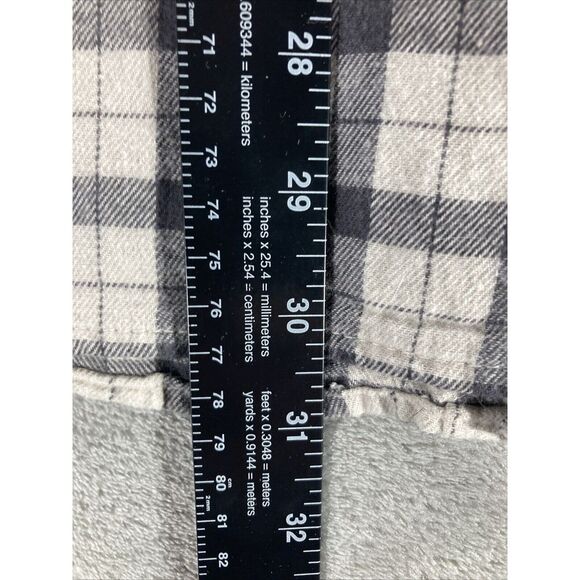 Mutual Weave Flannel Shirt Men's Size Large Ivory Check Plaid Long Sleeve Cotton - Picture 11 of 12